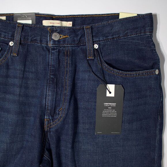 NWT $108 Levi's Premium Baggy Dad Wide Leg Jeans Cotton Linen Women Size 29x32 - Picture 9 of 15